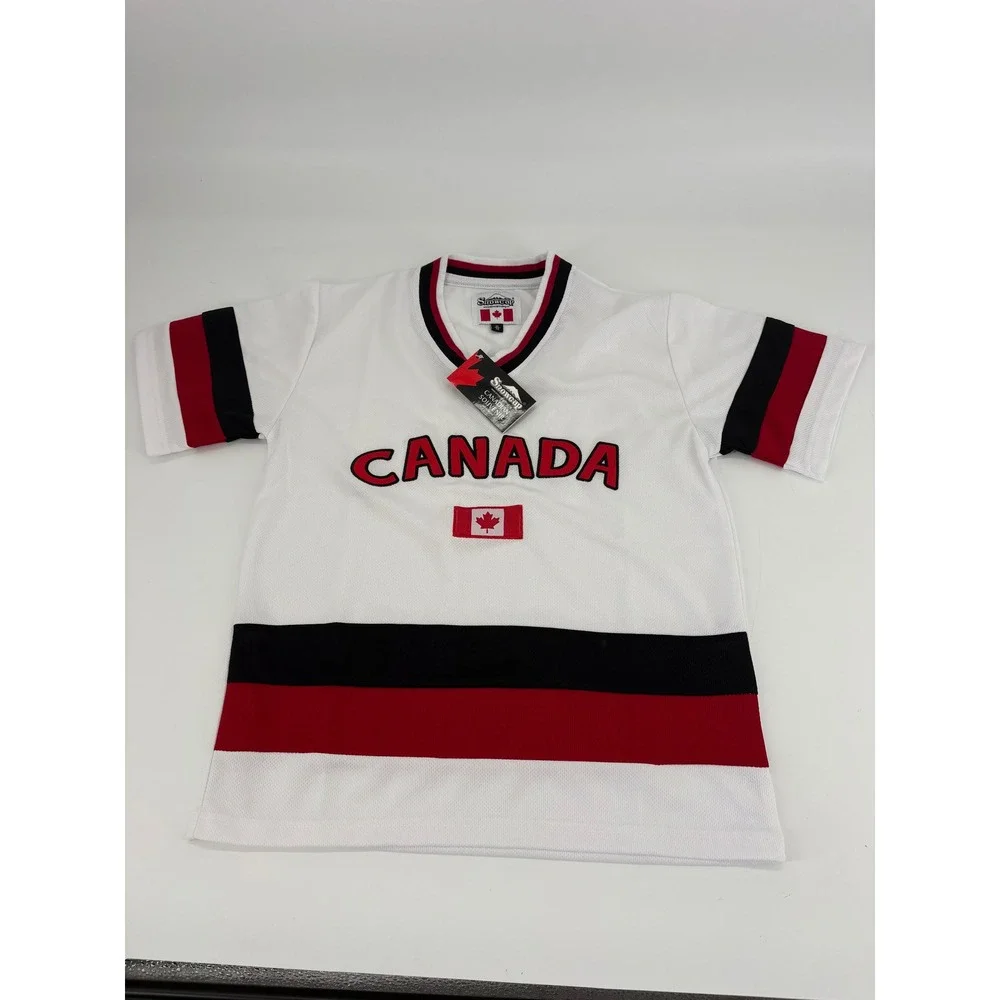 Snowcap Kids Canada Souvenir Hockey Jersey White‎ Red Black XL TG